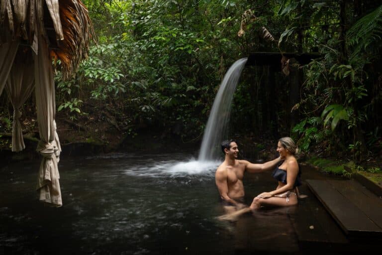 Evening spa experience thermal pools rainforest Costa Rica